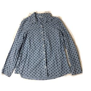 2/$5🌻 Polka dot denim top